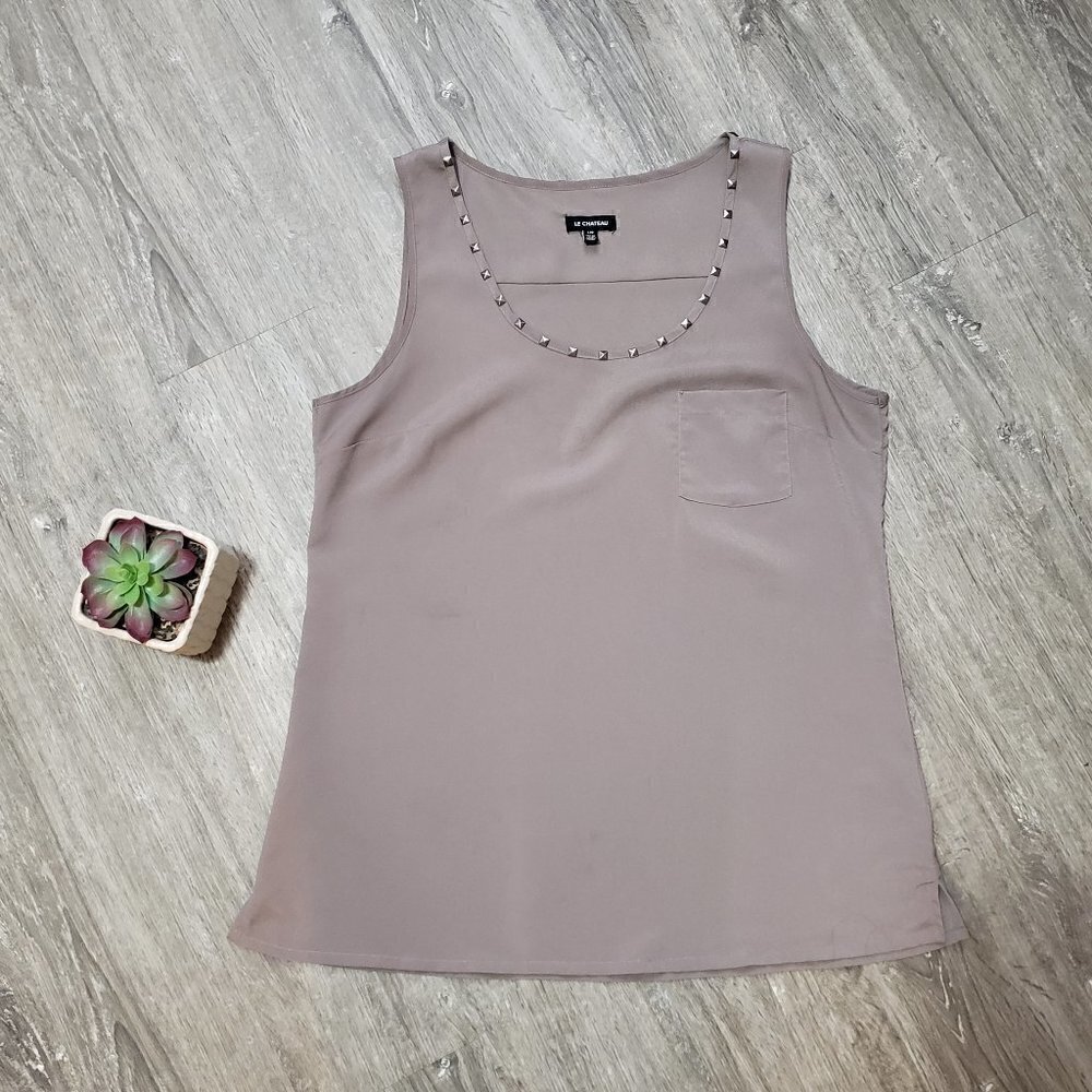 Le Chateau * Taupe Studded Shell Cami * Sz L